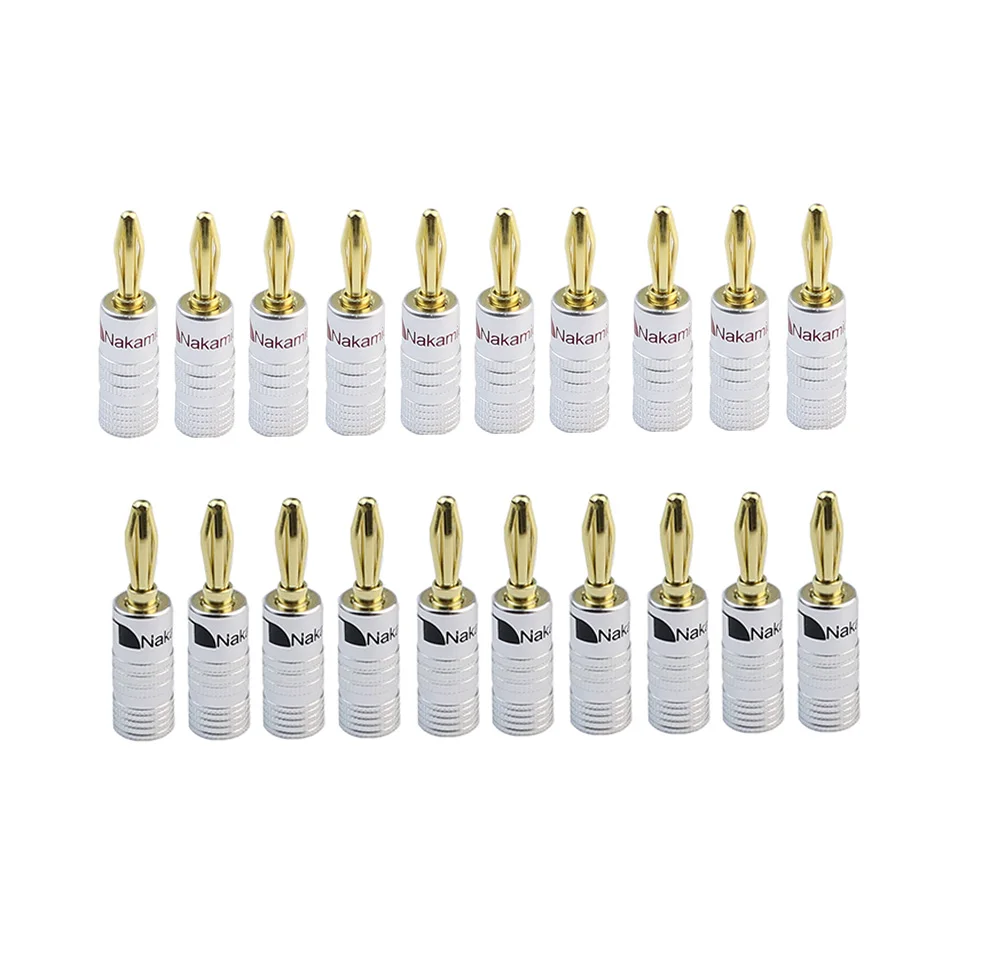 20 шт./компл. 4 мм Nakamichi Банановый штекер для адаптера видеоколонки вилки банановые