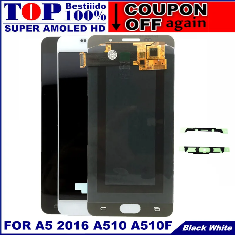 5 2 &quotA510 ЖК-дисплей для Samsung Galaxy A5 2016 A510 A510F A510M A510FD активно-матричные осид Дисплей