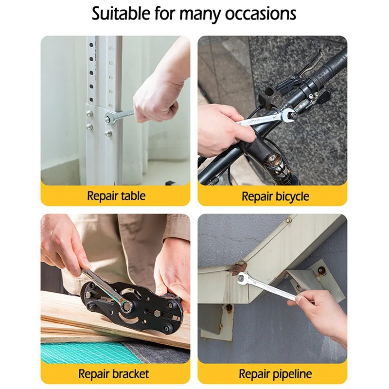 

Deli Multifunctional Tool Key Combination Ratchet Combination Metric Wrench Set Hand Tool Torque Gear Sleeve Nut Hand Tool Set