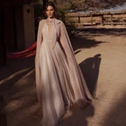 Платье свадебное с накидкой, без рукавов, с открытой спиной