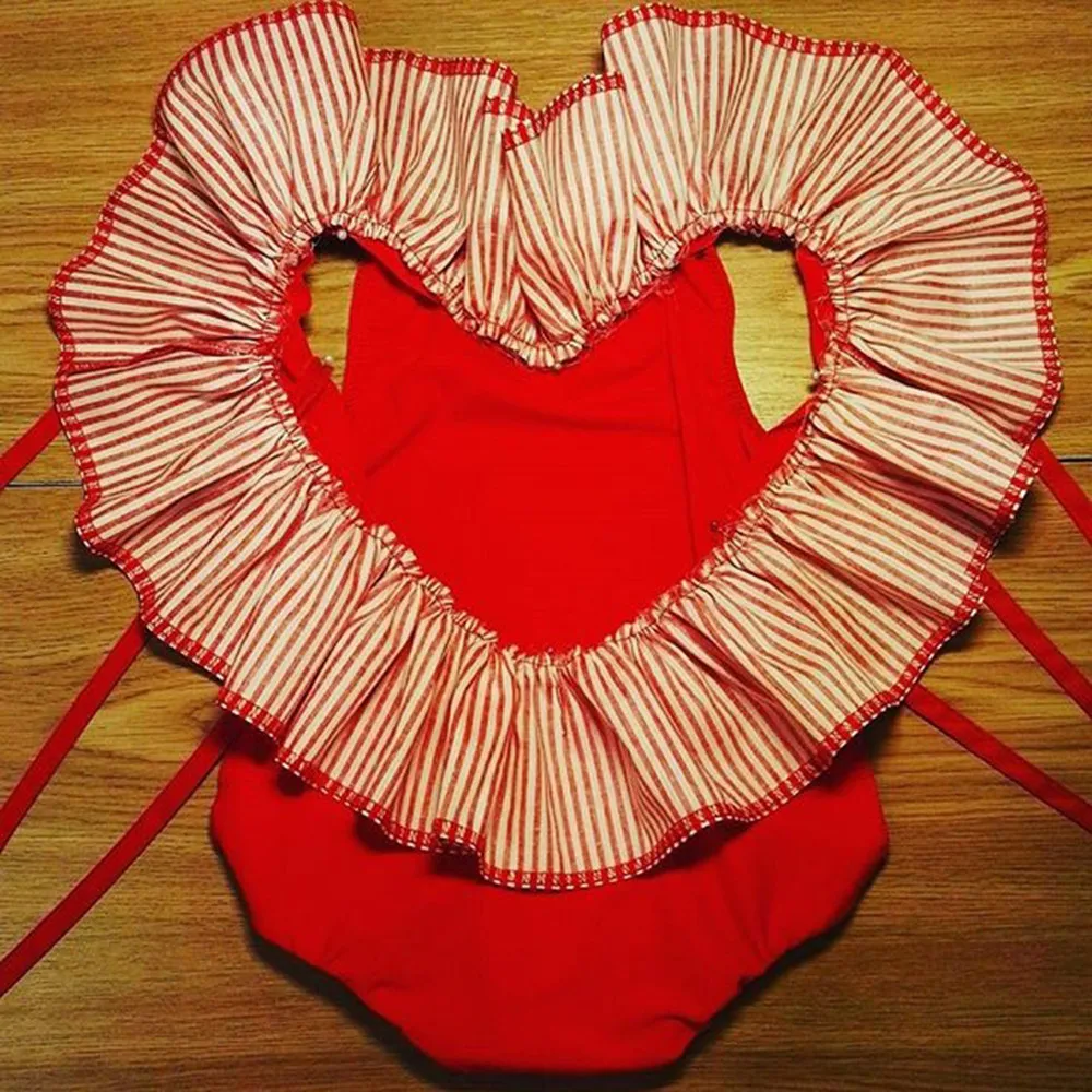 2020 Модные Детские Полосатые Купальники с открытой спиной для маленьких девочек