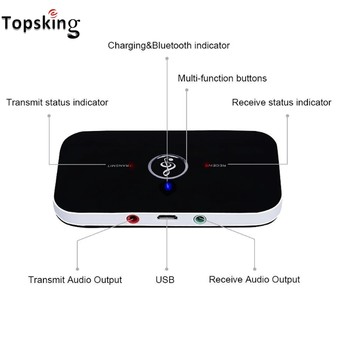 2 в 1 Bluetooth 5 0 передатчик приемник беспроводной аудио адаптер для наушников