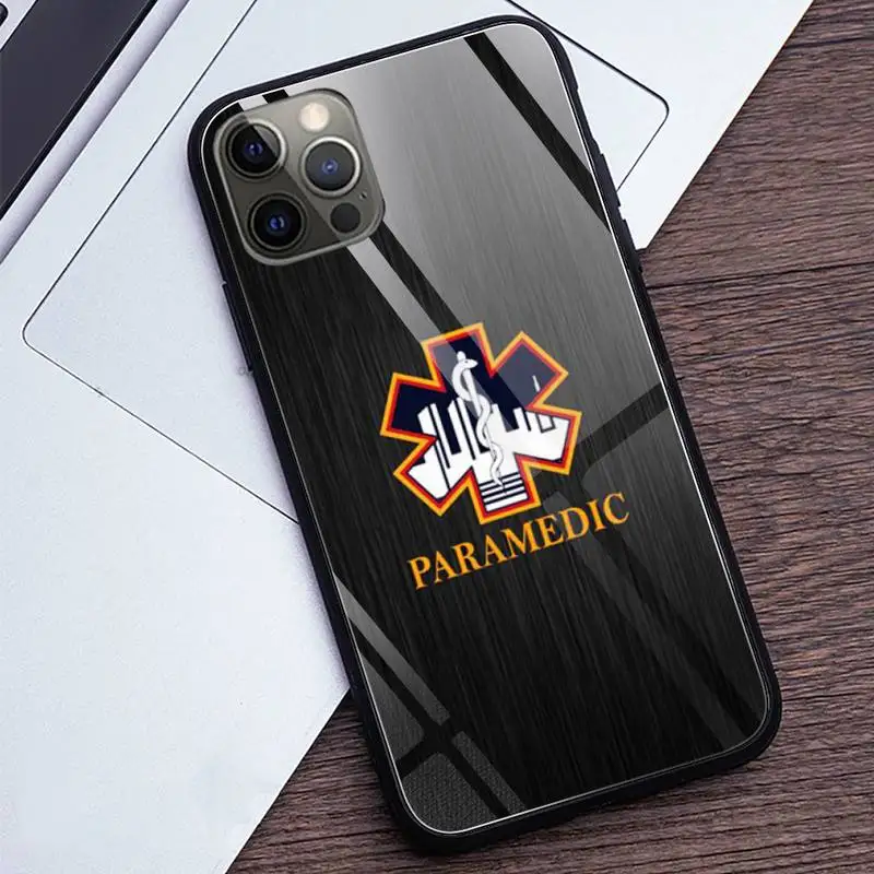 

EMT EMS Medical Rescue Phone Cases Tempered Glass For iPhone 12 Pro Max Mini 11 Pro XR XS MAX 8 X 7 6S 6 Plus SE 2020 case