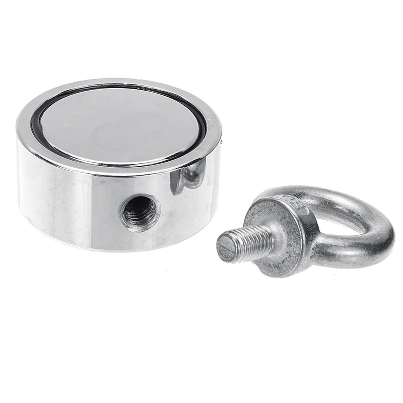 

200KG D48mm Strong Neodymium Magnet Double Side Search Magnetic Hook Super Power Salvage Sea Fishing Magnet Holder With 10M Rope