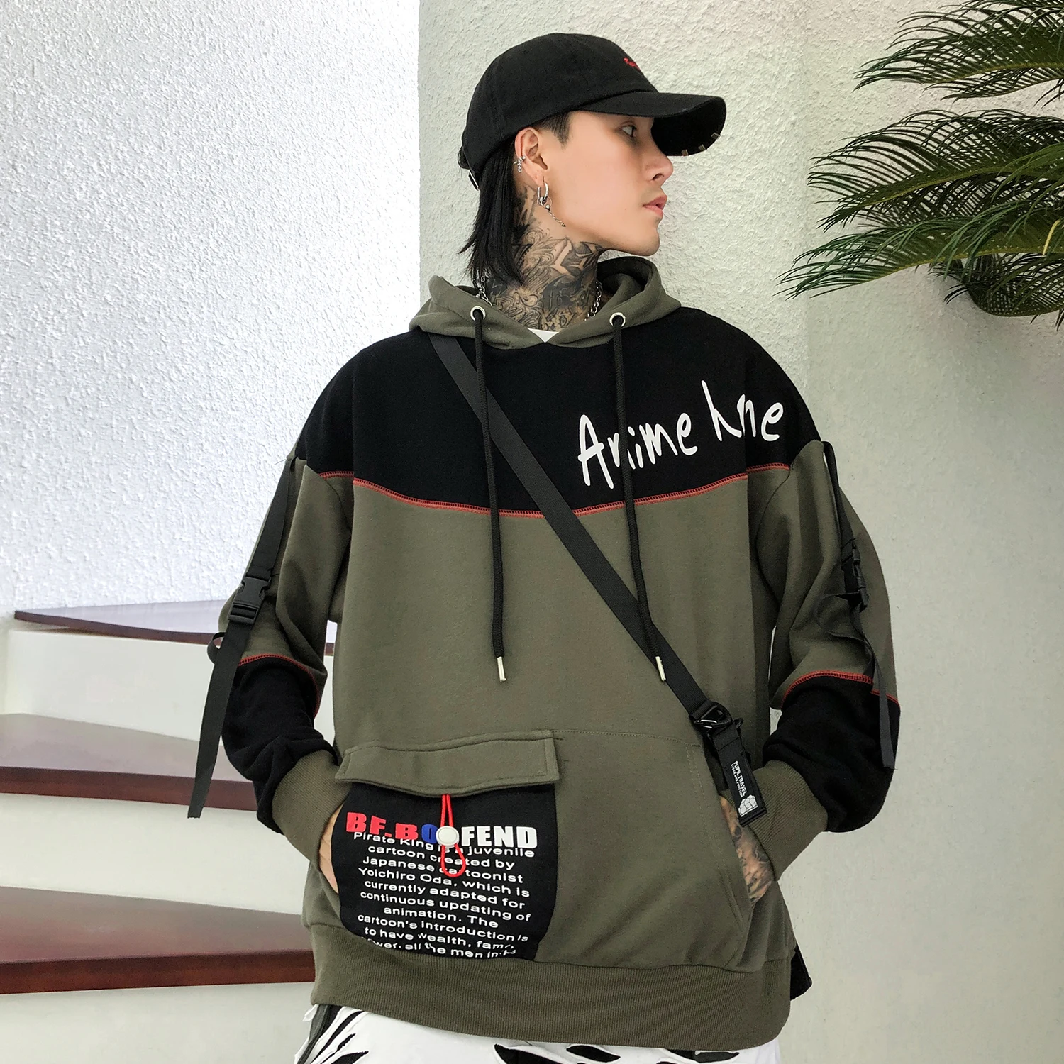 Aelfric Eden Лоскутные ленты мужские толстовки с капюшоном 2019 Harajuku повседневные