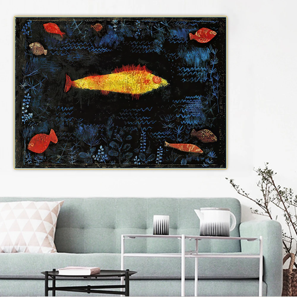 Картина пола Кли Золотая рыбка холст масляная живопись Художественная печать