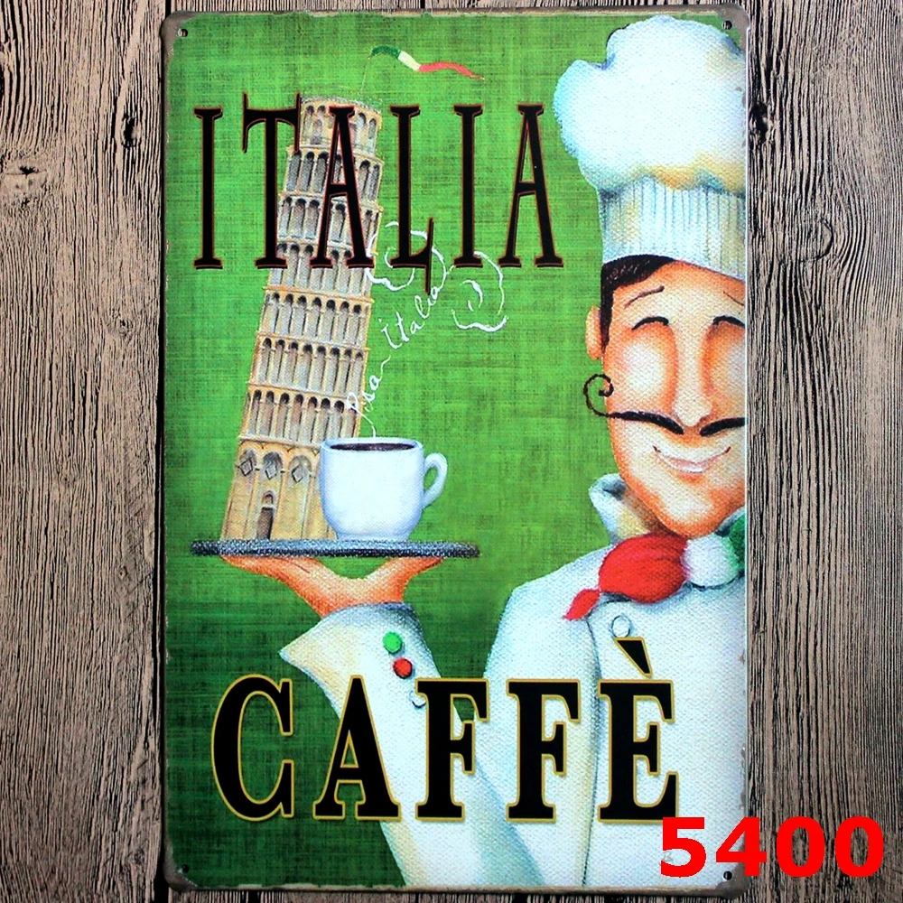 CAFFE Sign Logo Plaque Vintage Metal Painting Wall Sticker Iron Board Decorative Plates Wholesale 20X30 CM | Дом и сад