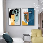 Абстрактные лица Геометрическая Картина на холсте Современные постеры и принты Настенная картина для гостиной скандинавский Декор для дома