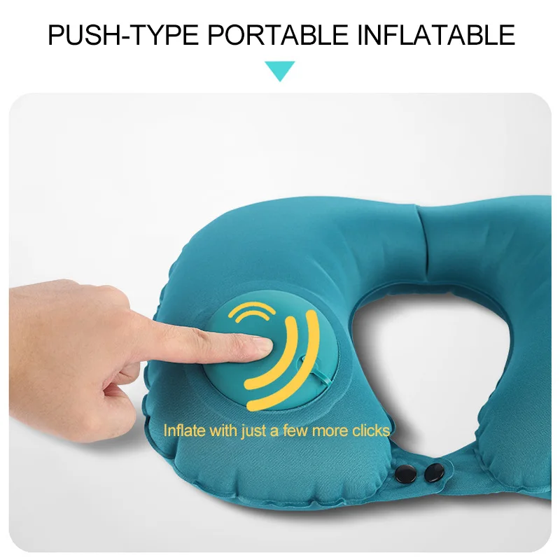 Портативная надувная U-образная подушка дорожная для автомобиля самолета шеи