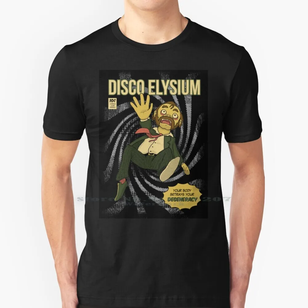 Футболка в стиле диско-Элизиума из 100% чистого хлопка ретро | Мужская одежда