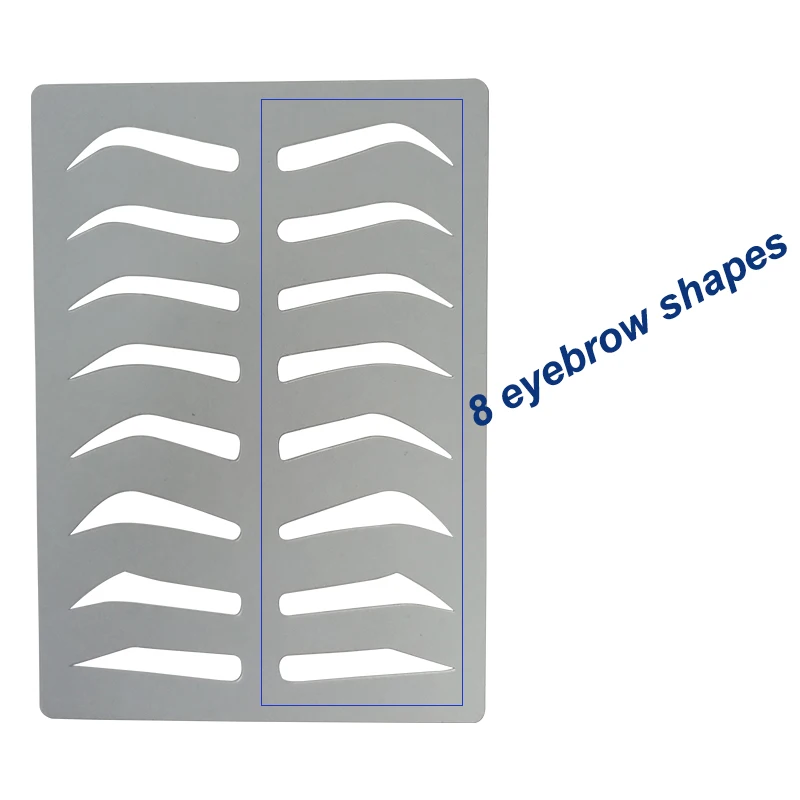 Прозрачный трафарет для бровей из ПВХ 8 форм шаблон инструмент макияжа