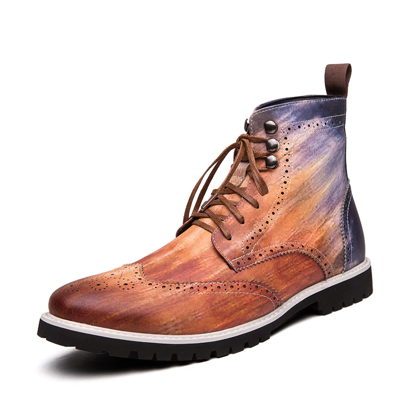 

New Men's Boots Italian Style Winter Men Shoes Fashion Moccasin Comfortable Breathable Leather Boots Chelsea Boots Size 38-48