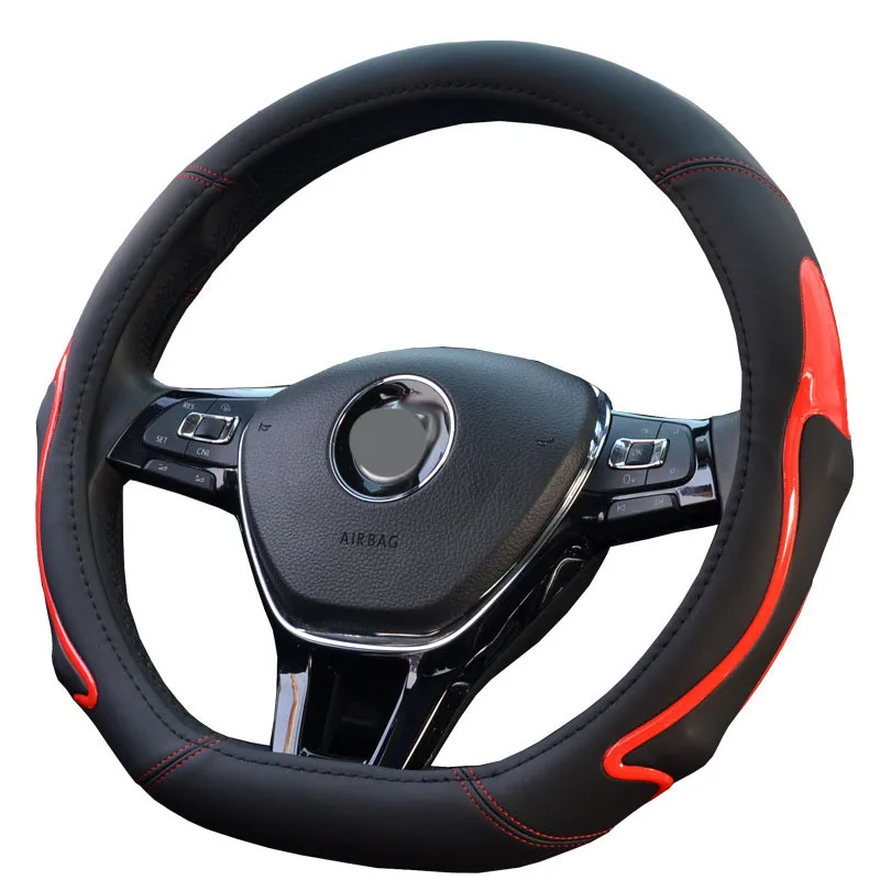 Чехол рулевого колеса автомобиля D форма 38 см для Volkswag GOLF 7 POLO JATTA Passat Tiguan Scirocco Nissan Qashqai J11 X-trail T32