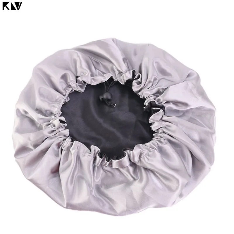 KLV/Для женщин атласная шапка для сна Кепки очень большая двуспальная Слои