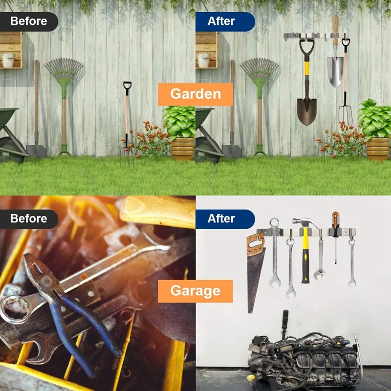 

Broom Mop Holder Wall Mount Metal Tool Organizer Heavy Duty Holds Up to 30 Lbs,Home Garage Garden Hooks 2 Packs