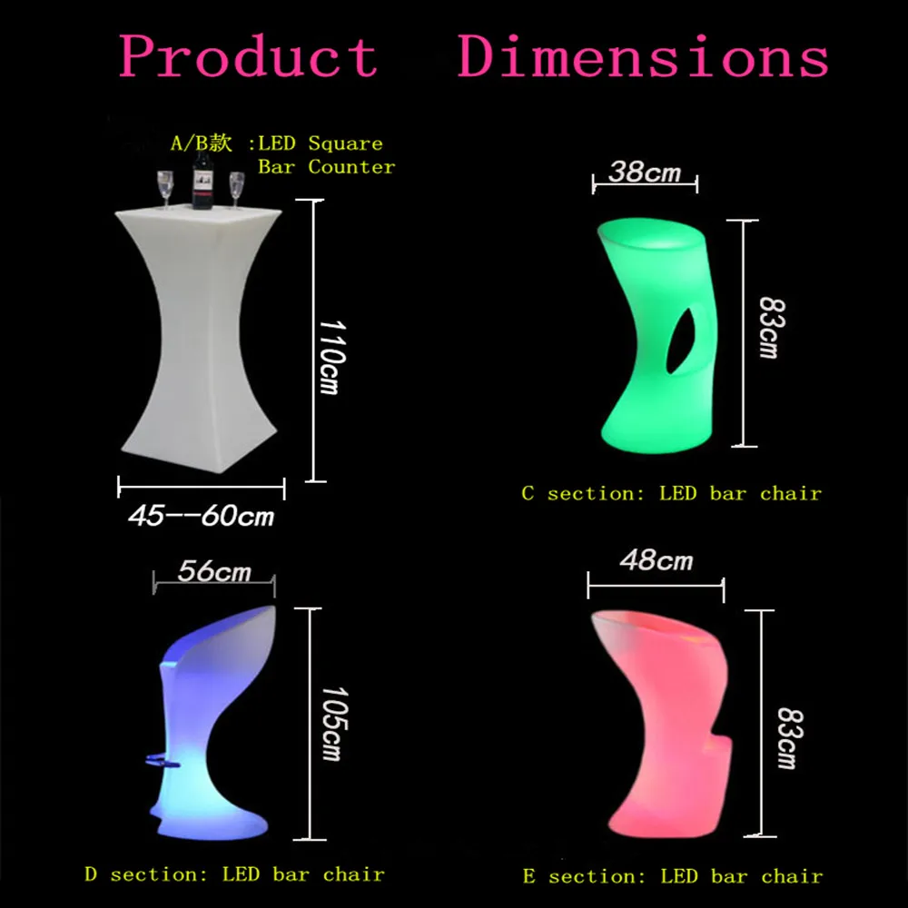 

Перезаряжаемые светодиодный подсветкой журнальный столик водонепроницаемый светящийся LED светодиодный бар настольная лампа с журнальный ...