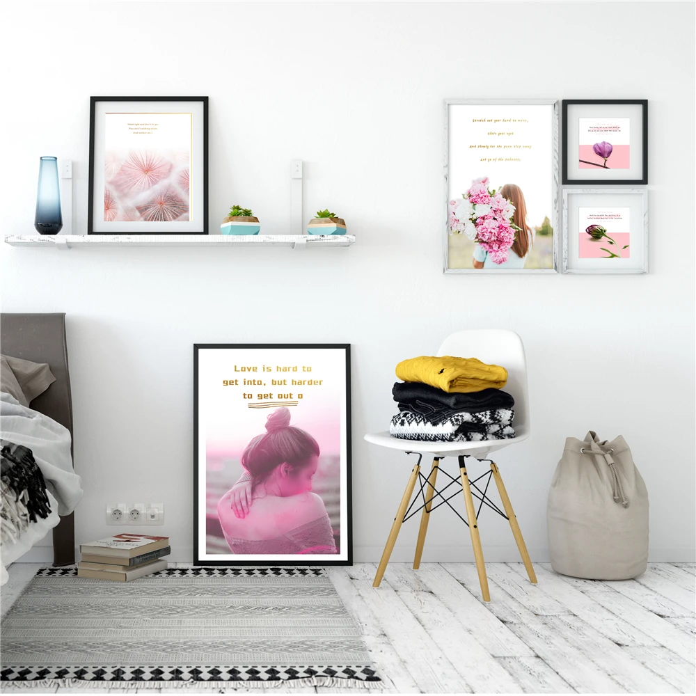 Оригинальная матерчатая постер из шелковой ткани розовый цветок тюльпана розы