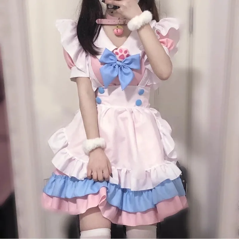 

Anime Kawaii maid cosplay Costumes Lolita dress cute gothic dress tea party sweet games lolita jsk Cafe Waitress Erotic Outfit