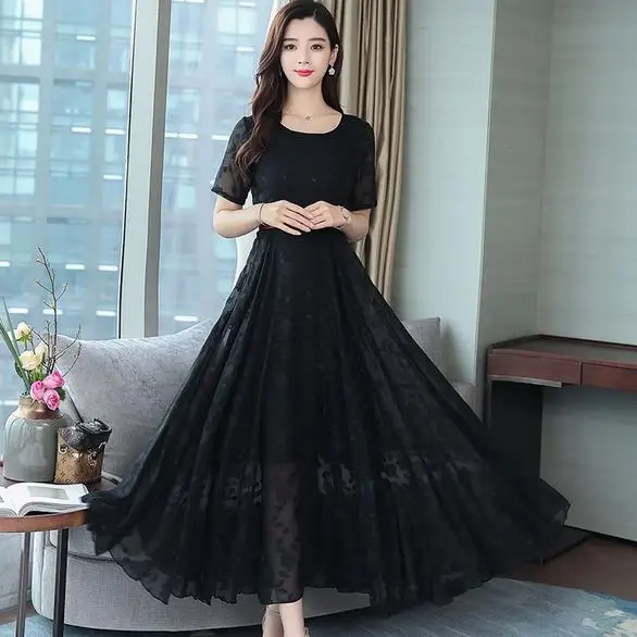 Черное белое красное Элегантное летнее платье большого размера Vestidos женские