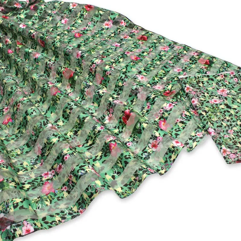 YJ85111S2 African wax ankara fabric hot selling silk organza fabric ribbon organza fabric for dress 4+2yards - Цвет: YJ85111S2