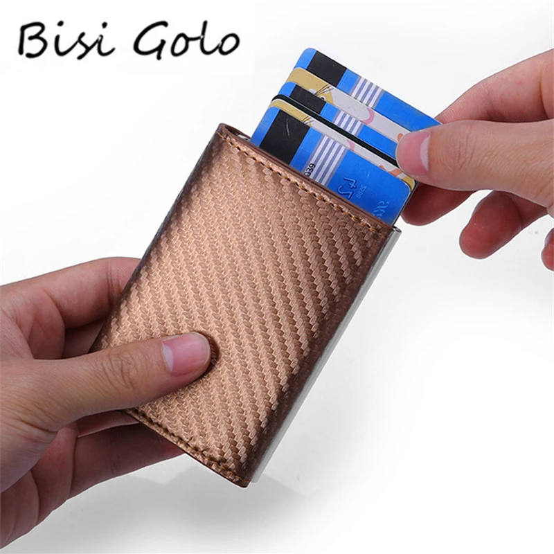 BISI GORO/2021 RFID магнитная карточка держатель углеродного волокна кожаная сумка от