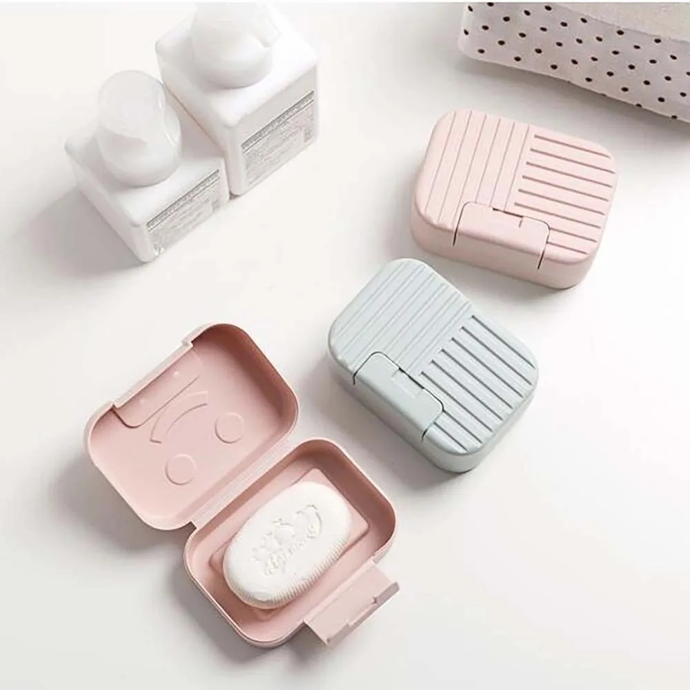 Портативный пластиковый сливной слой мыльница дорожная моющая с крышкой