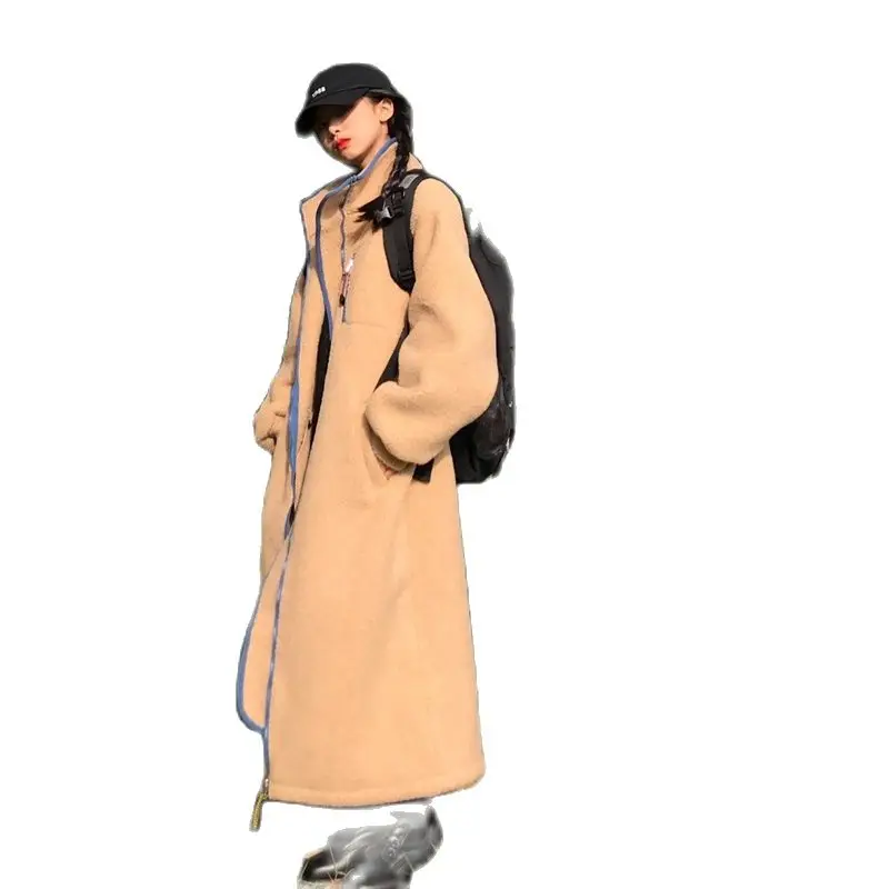 

Женская Стеганая куртка на весну и осень, новый стиль 2021, корейские свободные пальто средней длины из овечьей шерсти, хлопковые куртки BF F971