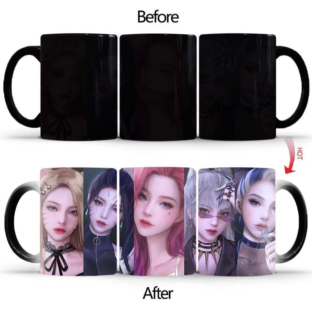 

Newest design 5 girls Magic Mug BSKT-157 coffee mugs gift Ceramic Drinkware heat Color changing tea cup