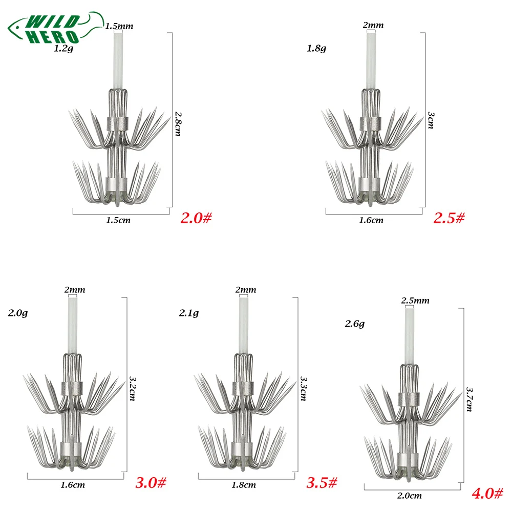 Wildhero 5 шт. Сталь световой Осьминог наживка-кальмар рыбацкие крючки светятся в