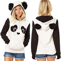 zogaa womens panda long sleeved ear sweater sweater