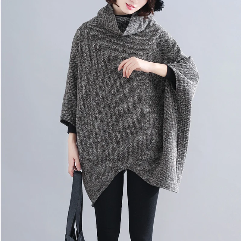Женское шерстяное пальто большого размера сезон осень зима 2019 Асимметричный топ
