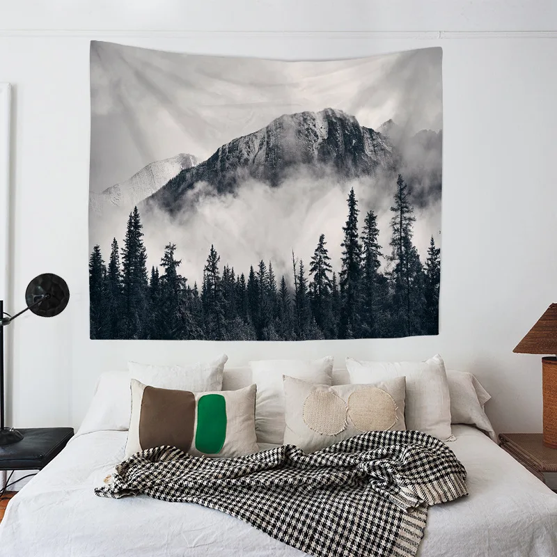 Гобелен Zeegle с принтом лесной горы украшение для стен 150*200 см пляжное полотенце