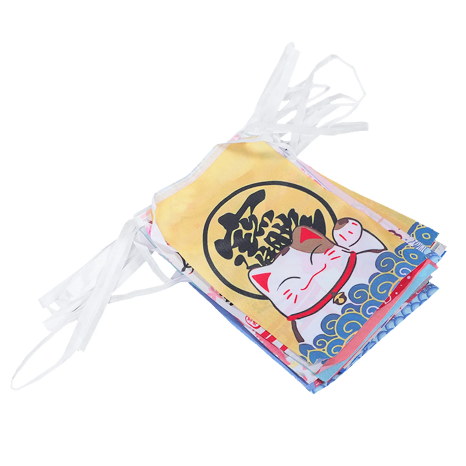 

1Pc Japanese Style Luck Cat Design String Flag Ornament for Restaurant Decor
