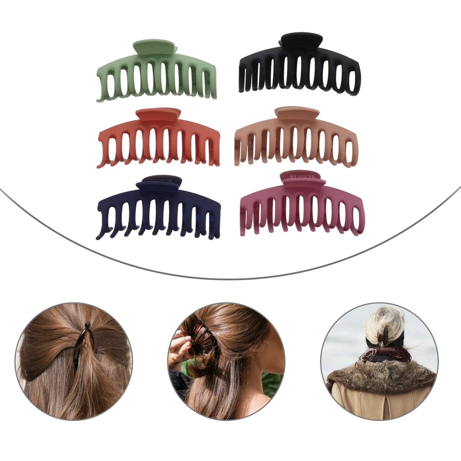 

6Pcs Girls Hair Claw Clips Jaw Clips Shower Hair Catch Barrette Clamps