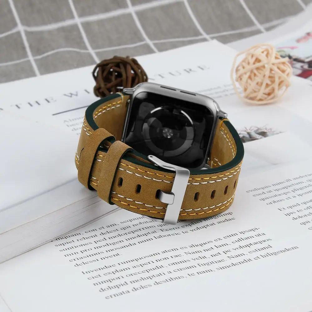 Ремешок кожаный для Apple Watch Series 5/4/3/2/1 42/44 мм 38/40 | Наручные часы