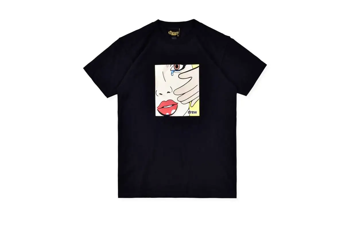 19ss drew house футболки для мужчин и женщин модный стиль drew Футболки Уличная Хип-хоп jusin bieber футболка для влюбленных drew house