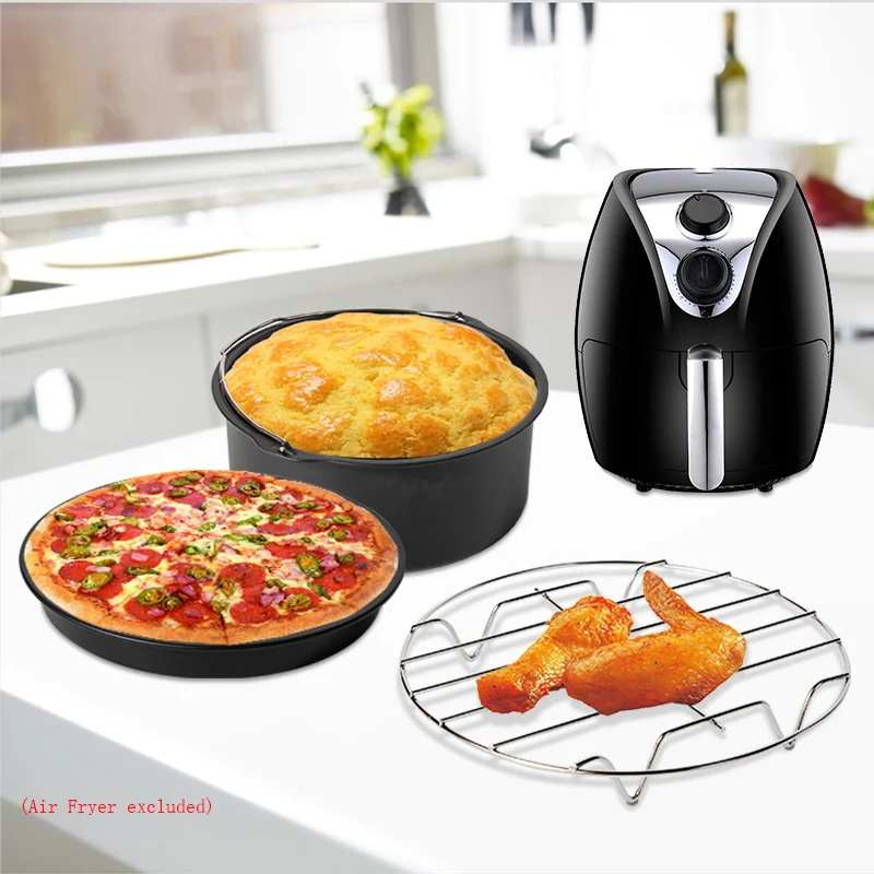 

High Quality Air Fryer Accessories 7 Inch for Gowise Phillips Cozyna and Secura Set of 8 Fit all Airfryer 3.7 4.2 5.3 5.8QT