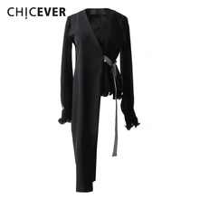 CHICEVER элегантный ассиметричный пиджак Женский шифоновый