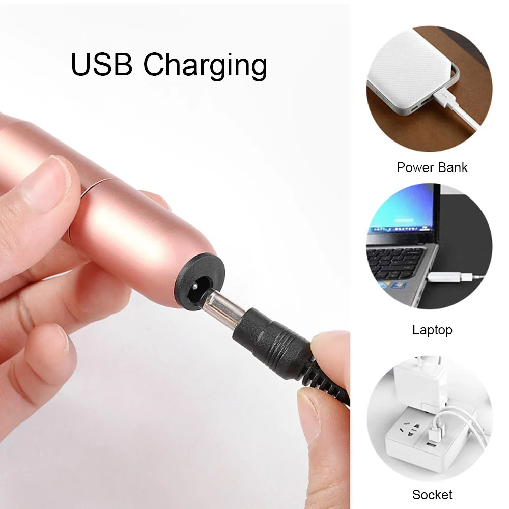 Электрический Фрезер для ногтей сверлильный комплект Портативный USB ручка
