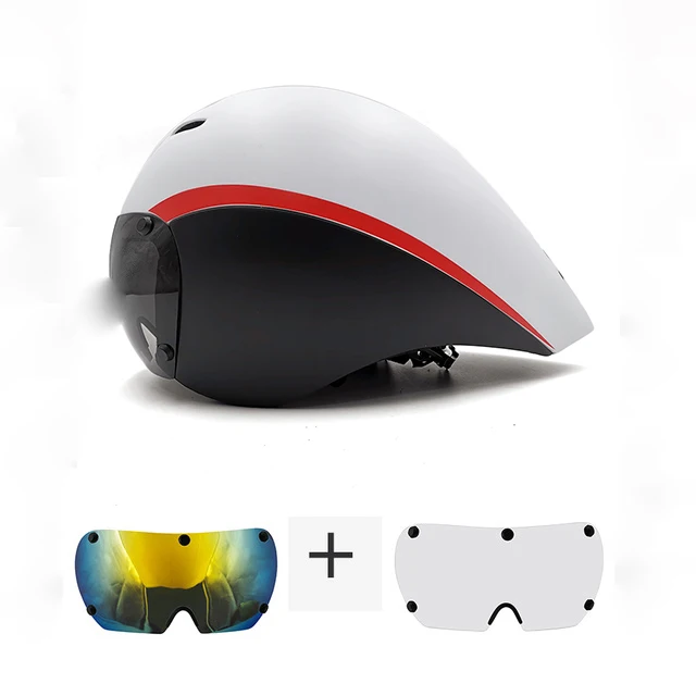 Black white 2 MTB шлем aero велосипедный шлем с линзой Триатлон tt tri очки гоночный дорожный Велоспорт timetrial велосипед запасные части Аксессуары Casco - Цвет: Black white 2