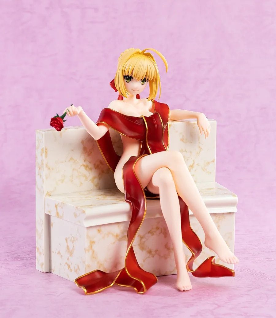 with retail package 20 см Fate Stay Night Extra Red Saber Нерон Клавдий Цезарь Augustus Germanicus сексуальные девушки аниме ПВХ Фигурки игрушки Аниме - Цвет: with retail package