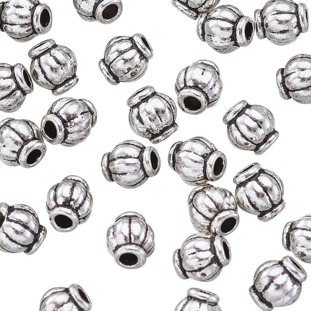 Pandahall 100 шт. 4 мм тибетские серебряные бусины разделители круглые металлические