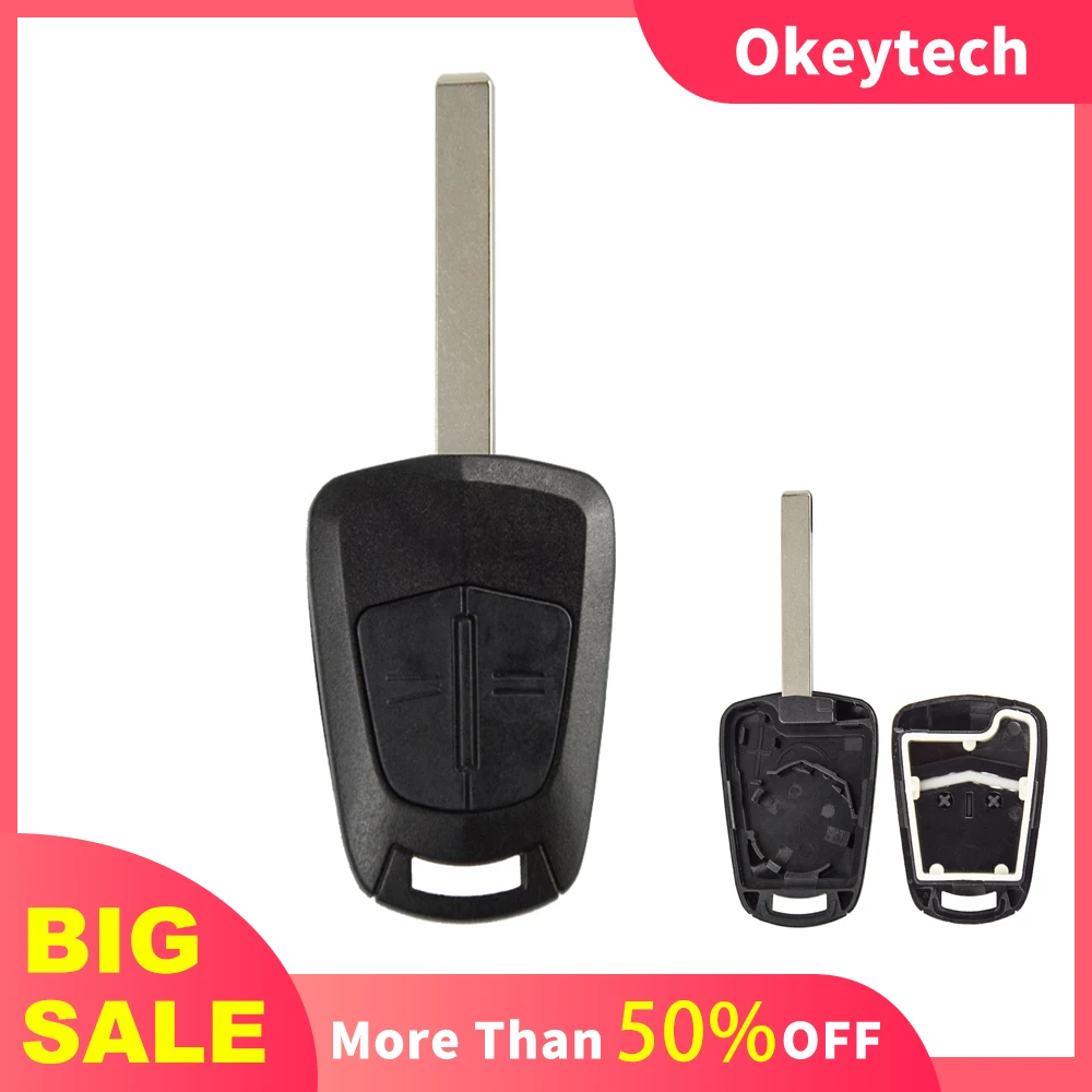 

Okeytech, сменный чехол с 2 кнопками для Vauxhall Opel Astra Corsa Agila Meriva Insignia Uncut HU100 Blade