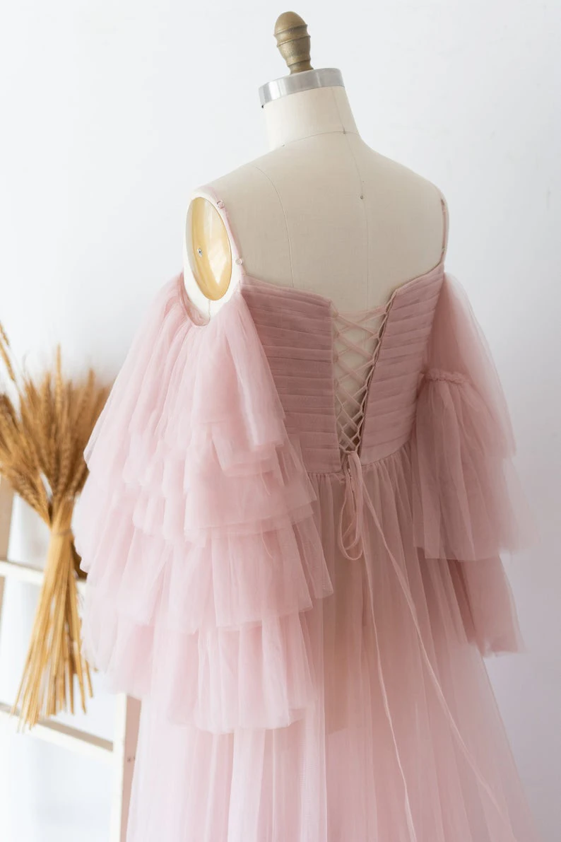 Ladies Sleeveless Strapless Back Banded Robe See-through Tailing Photography Long Dress Nightgown