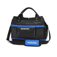 workpro 15 tool storage bag wide mouth tool kit bag 1680d waterproof large capacity tool organizer