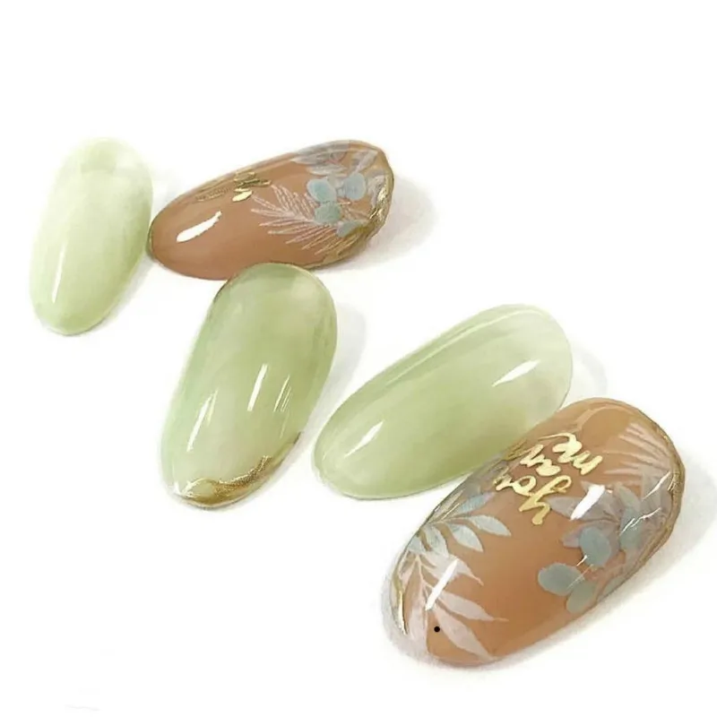 1 шт 3D слайдер для ногтей Подсолнух зеленые листья кролик розовый кружевной