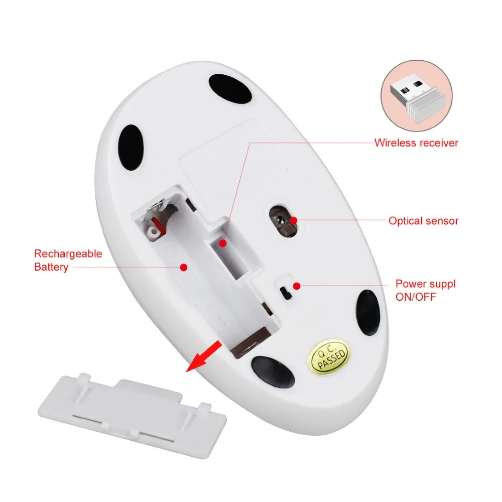 

YWYT G833 Wireless Mouse 2000DPI Optical Mouse 2.4GHz Wireless Mouse Gaming USB Connection Portable Wireless Mouse For Laptop