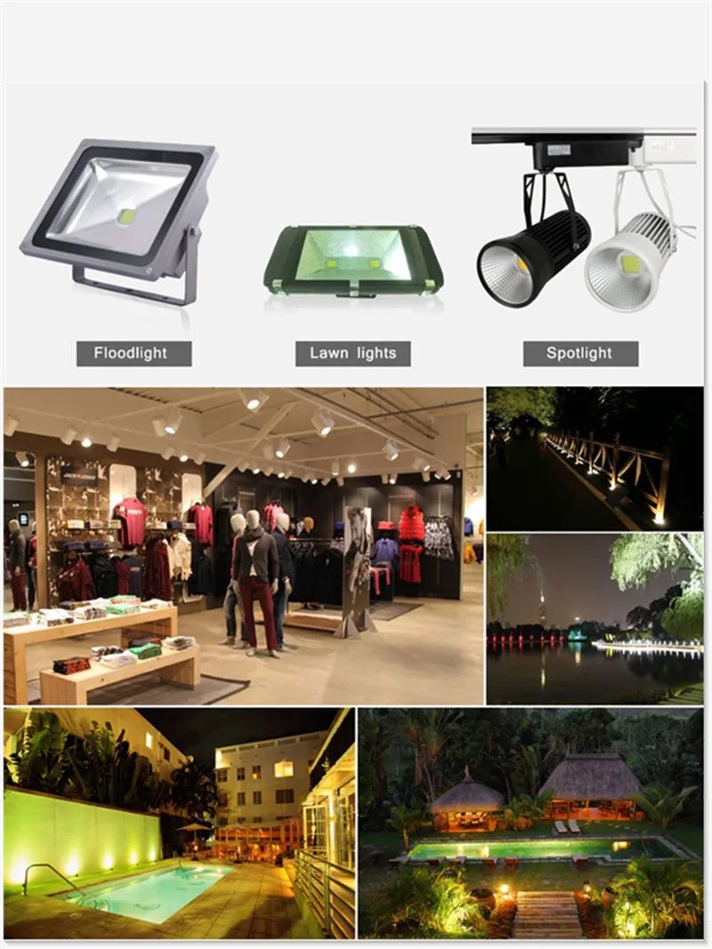 Светодиодный светильник высокой мощности Cob 10 Вт 20 30 50 100 | Лампы и освещение