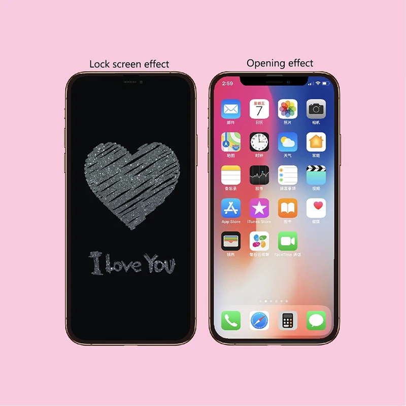 Премиум чехол для телефона для IPhone 11 11Pro 11 Pro Max скрытый узор против отпечатков пальцев закаленное стекло экран - Цвет: Love