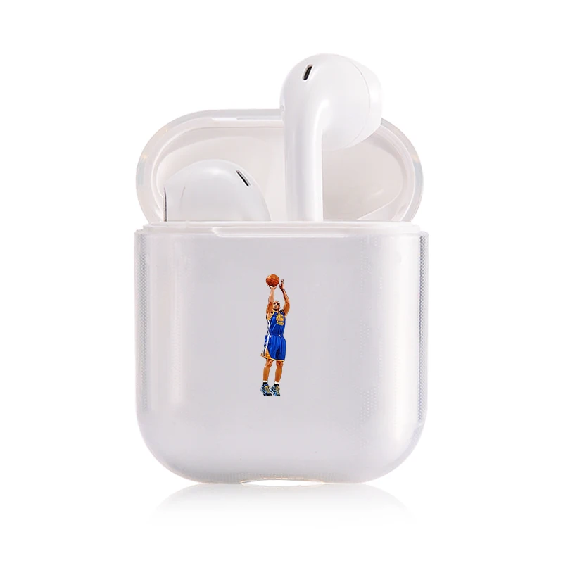 I200226 Знаменитый бренд баскетбольных Athlete наушники чехол для Apple airpods чехол игрок NBA Bluetooth Pop Air стручки чехол прозрачный жесткий чехол из пластика с изображением крышка - Цвет: I200226
